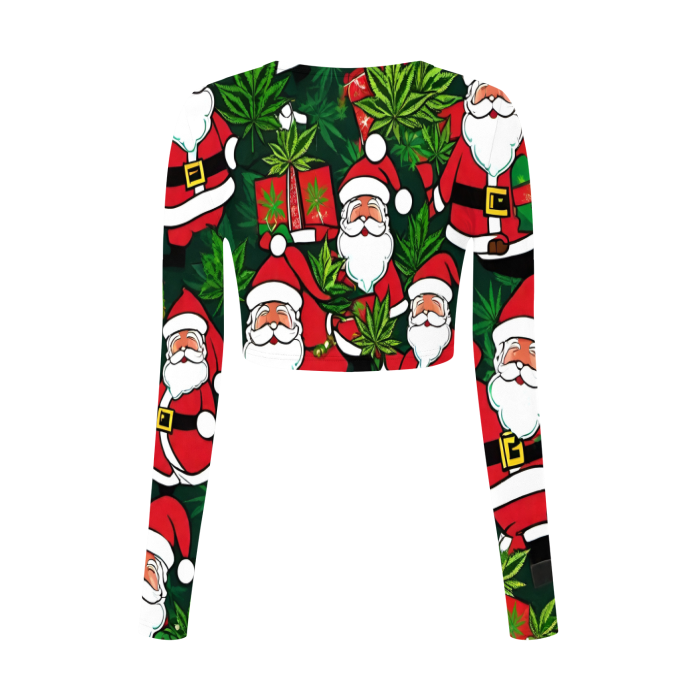 All-Over Print Women's Long Sleeve Crop Top