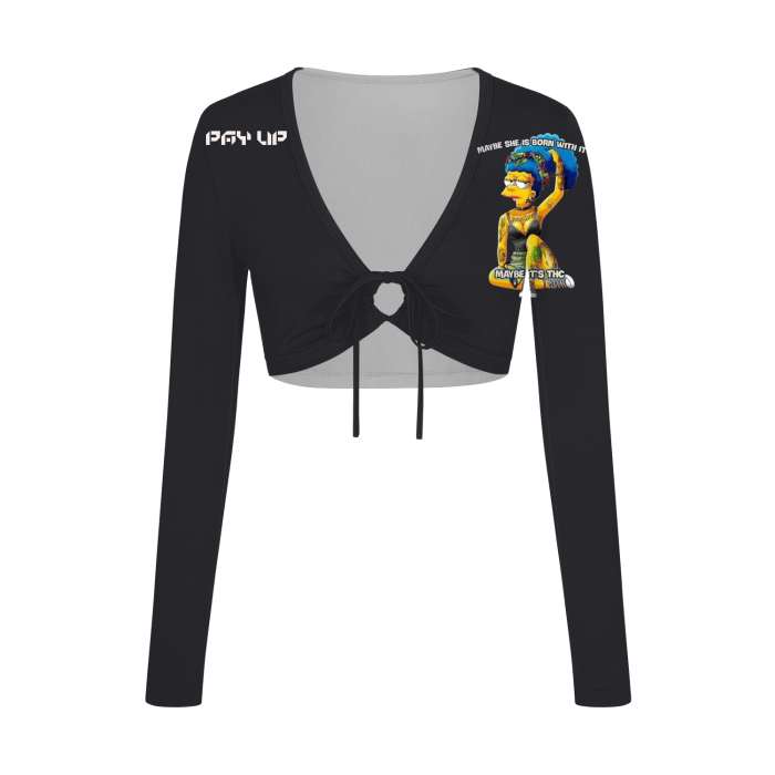 All-Over Print Women's Long Sleeve Crop Top