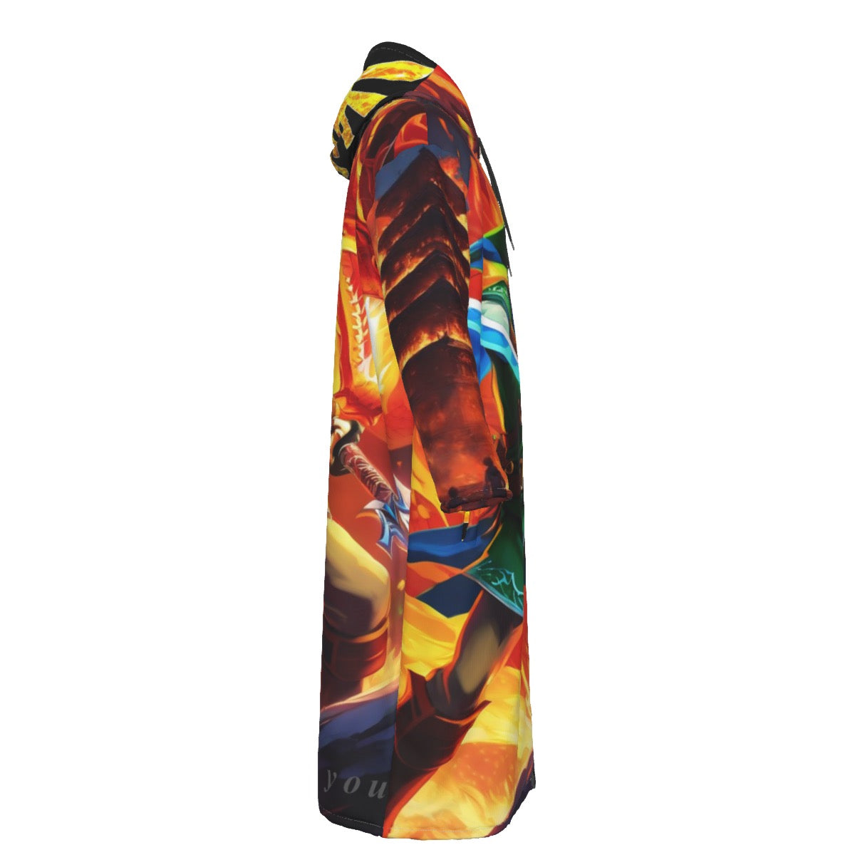 All-Over Print Men's Long Fleece Zip Up Windbreaker