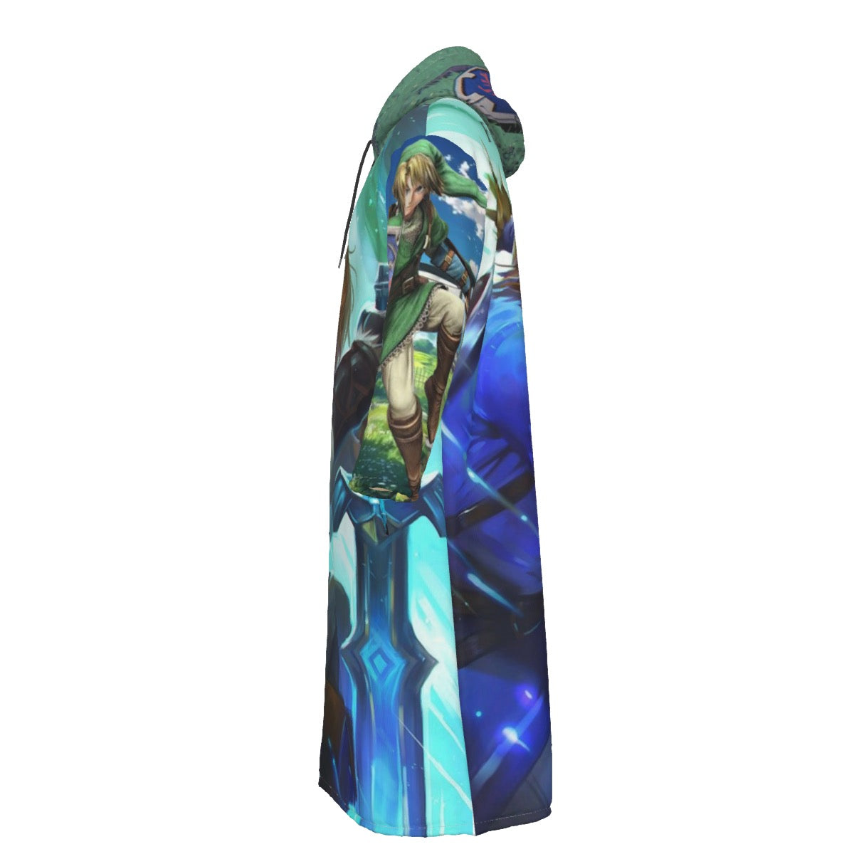 All-Over Print Men's Long Fleece Zip Up Windbreaker