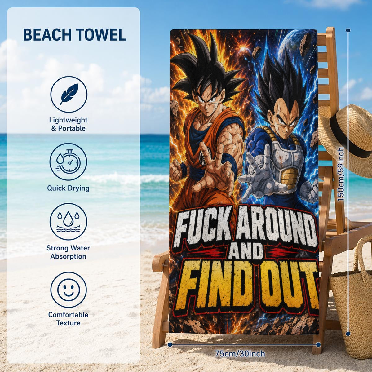 Adult Beach Towel  Printed in Canada|320GSM