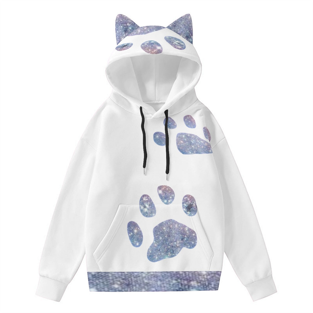 All-Over Print Women’s Hoodie With Decorative Ears