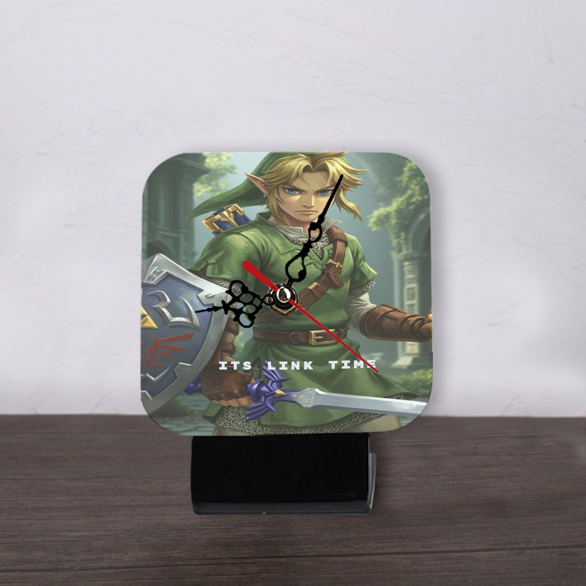 All-Over Print Square Shape Wood Clock