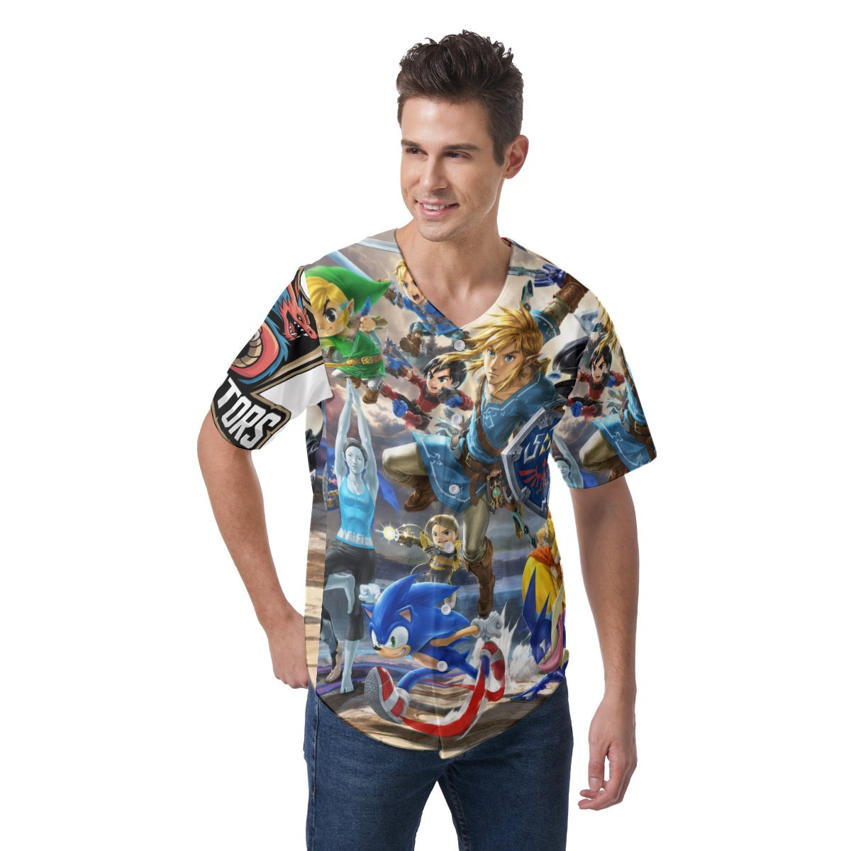 All-Over Print Men's Short Sleeve Baseball Jersey