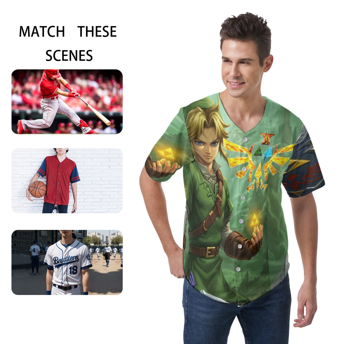 All-Over Print Men's Short Sleeve Baseball Jersey