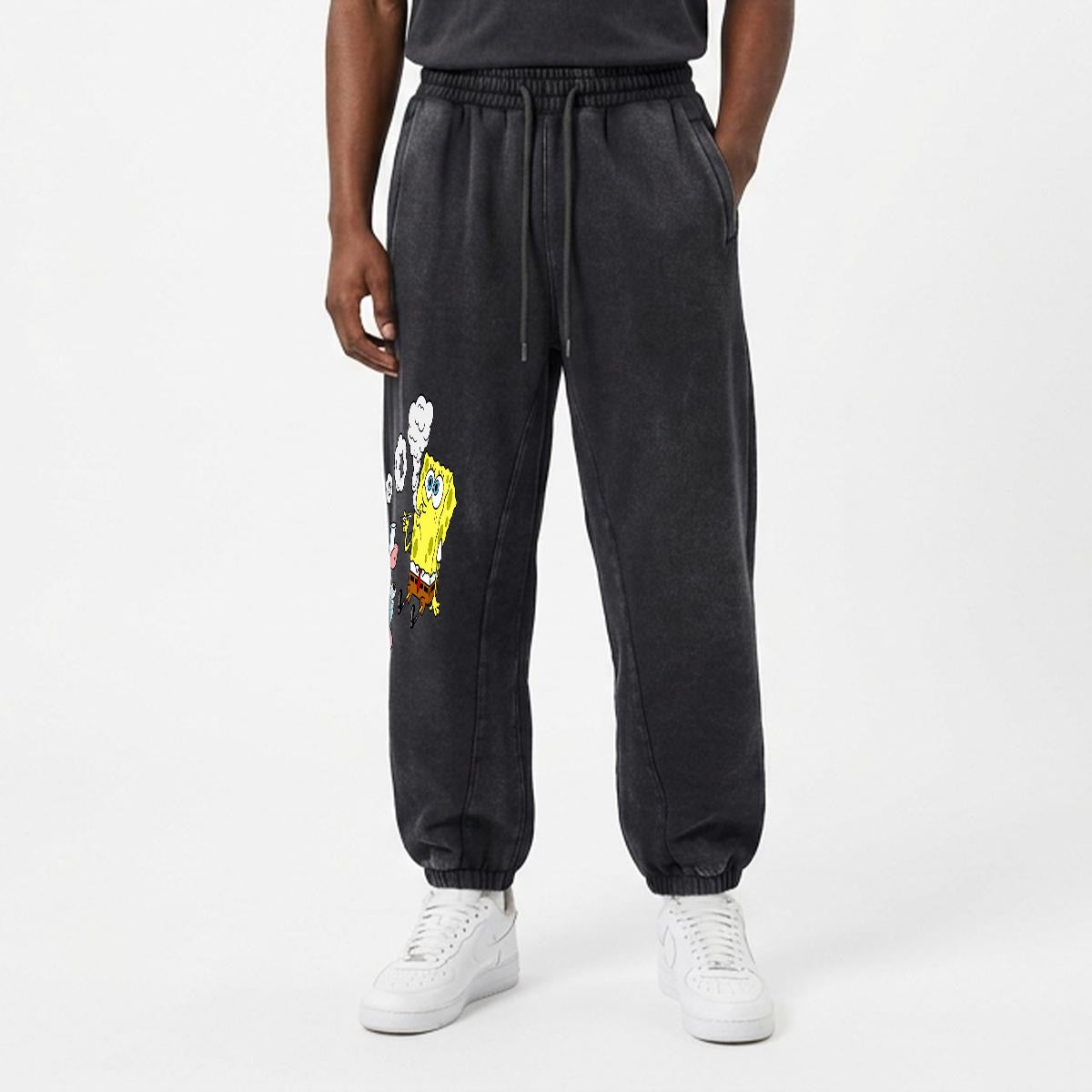 Heavyweight Fleece-Lined Washed Jogger Pants for Men|355GSM DTG