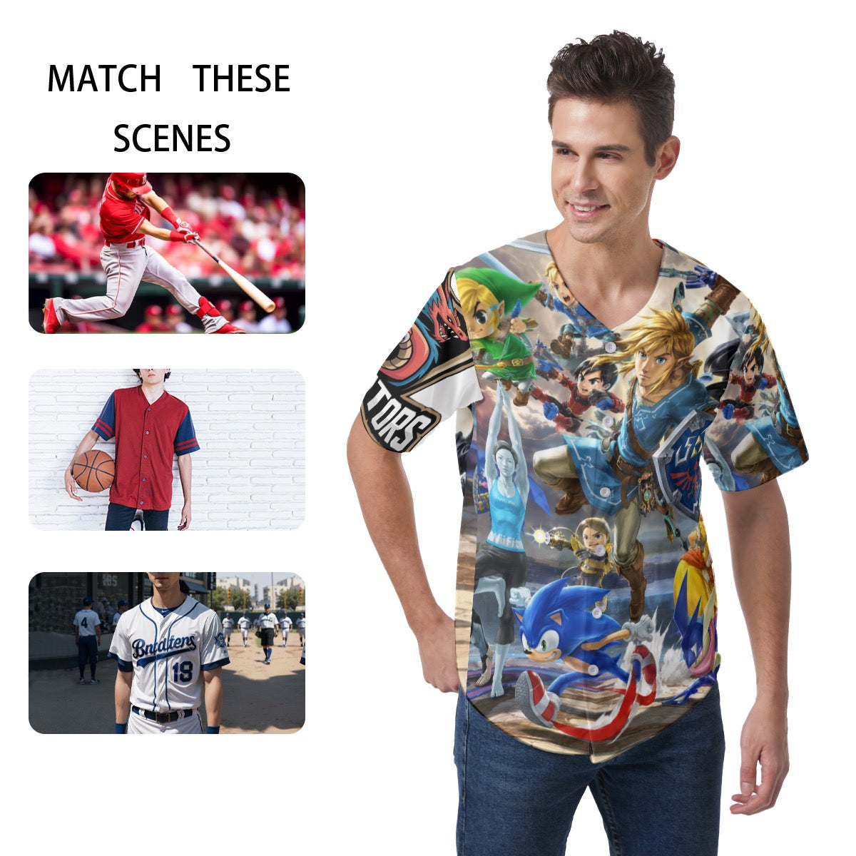 All-Over Print Men's Short Sleeve Baseball Jersey