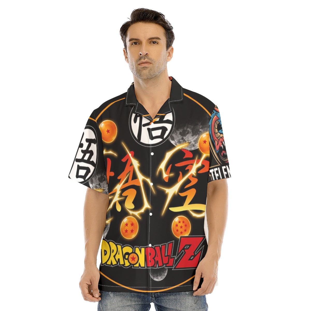 All-Over Print Men's Hawaiian Shirt With Button Closure