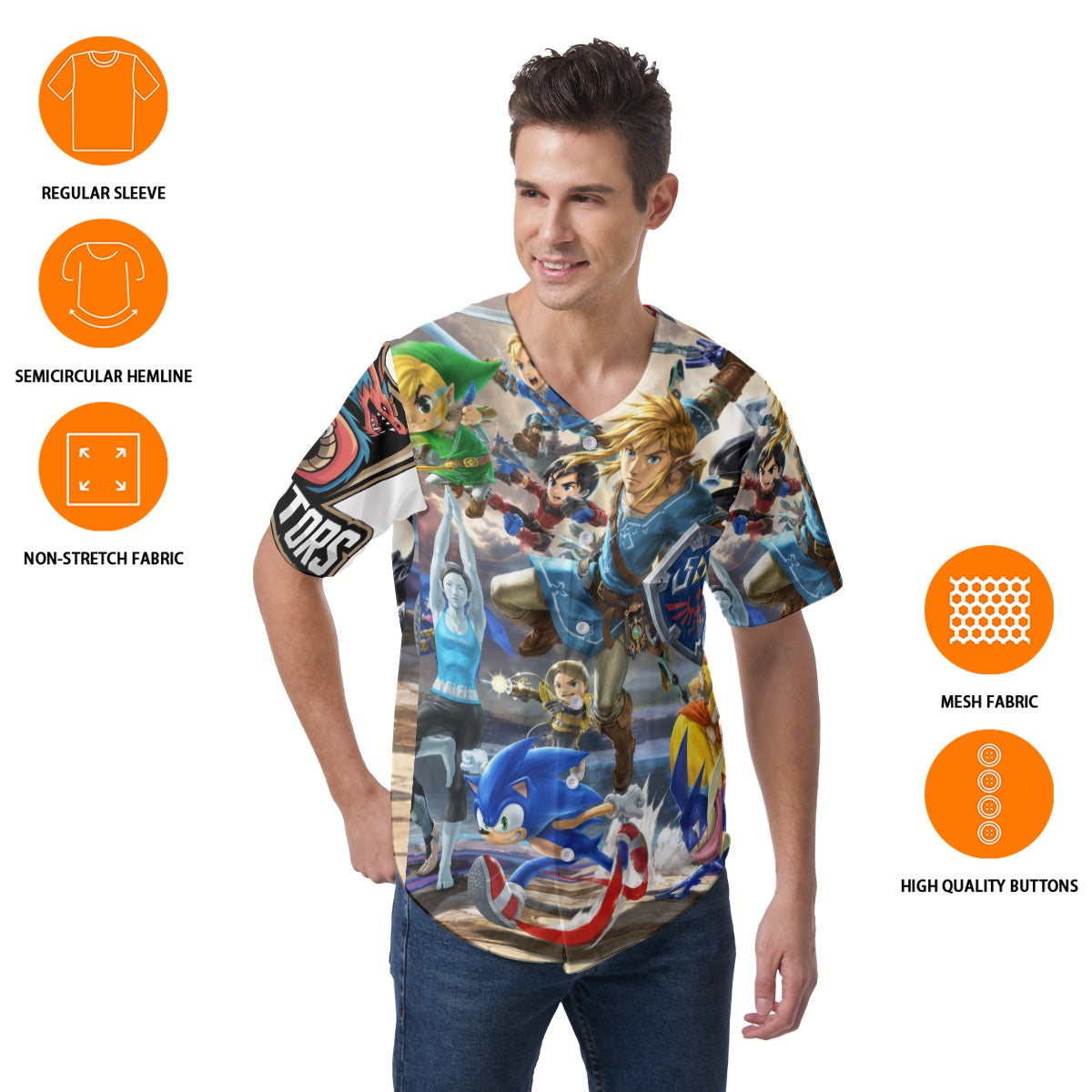 All-Over Print Men's Short Sleeve Baseball Jersey