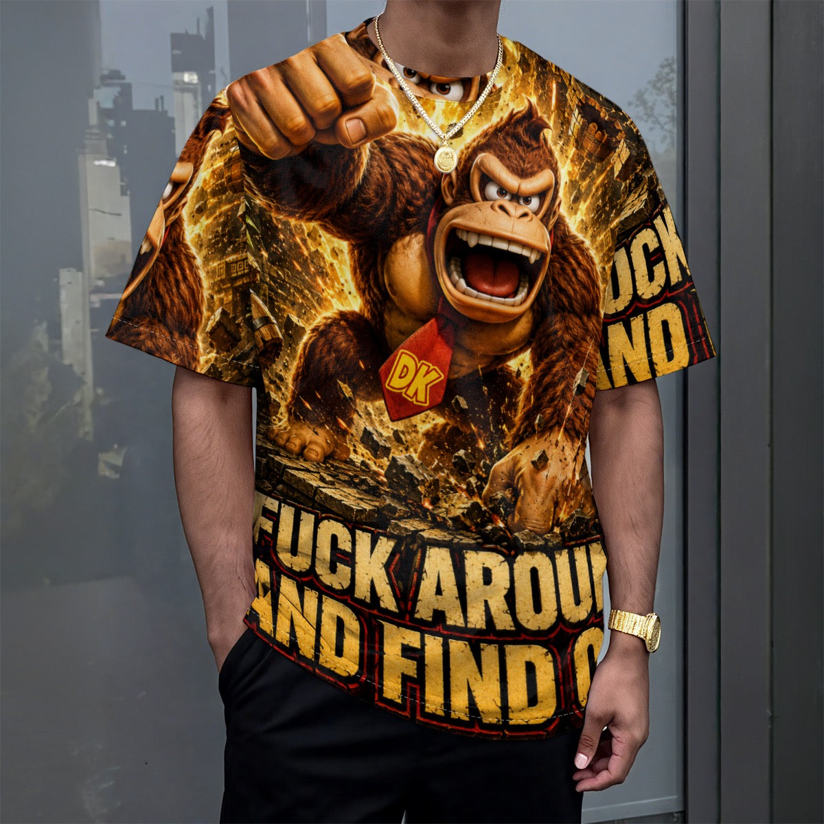 All-Over Print Unisex Drop-shoulder T-shirt|180GSM