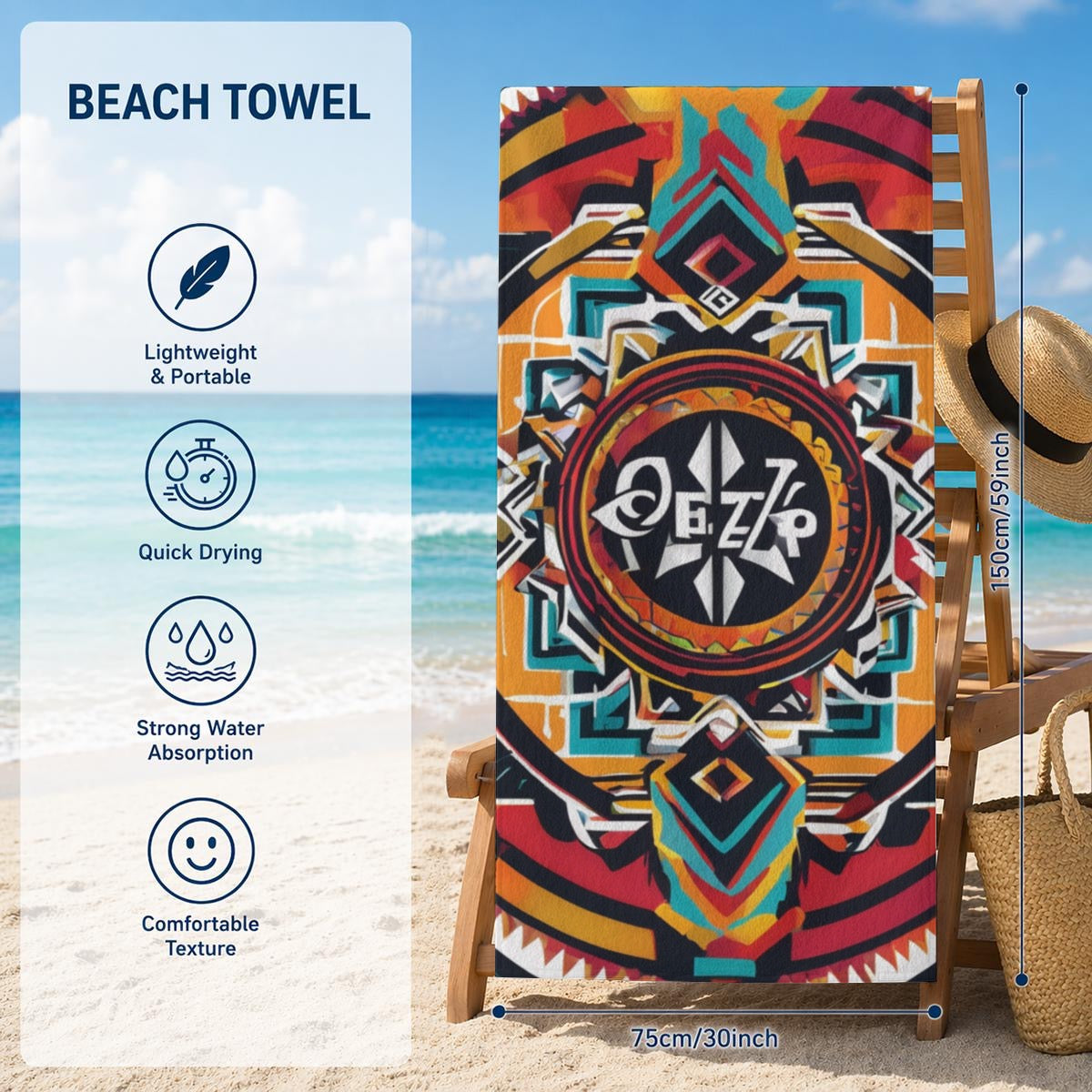 Adult Beach Towel  Printed in Canada|320GSM