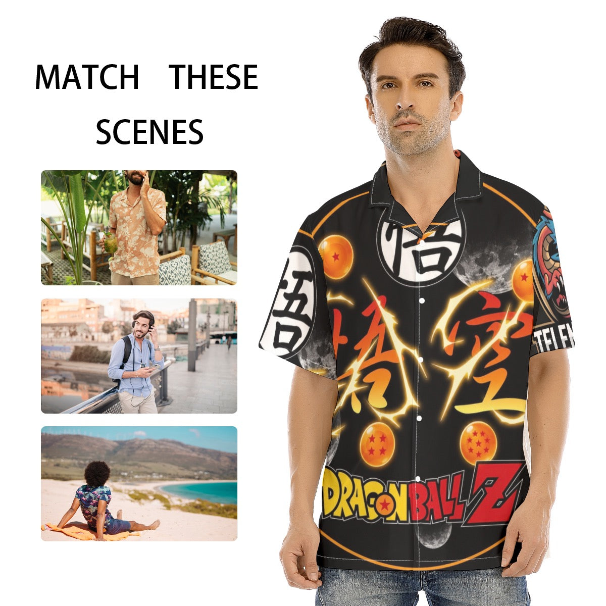All-Over Print Men's Hawaiian Shirt With Button Closure