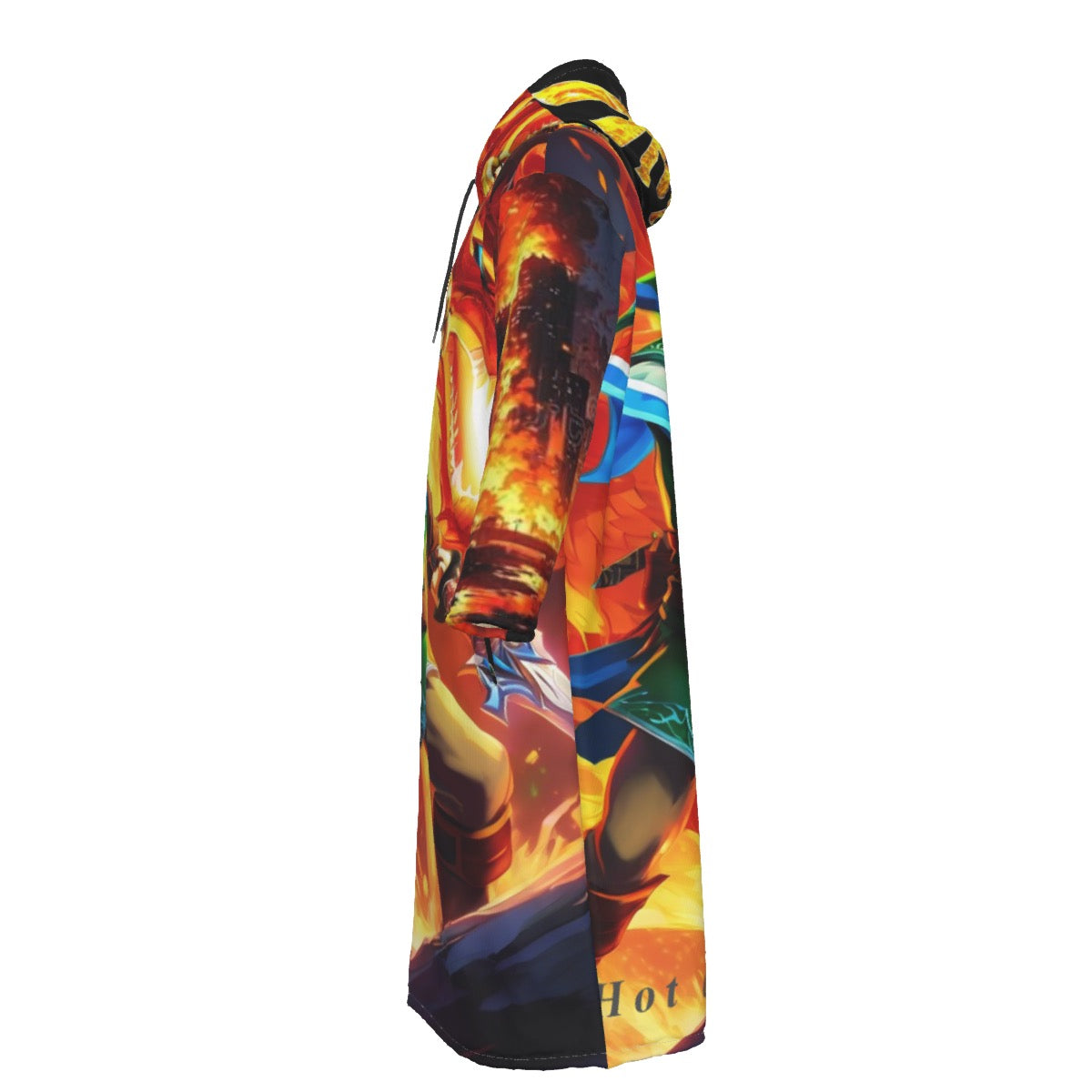 All-Over Print Men's Long Fleece Zip Up Windbreaker