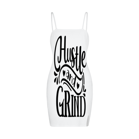 All-Over Print Split Slide Cami Bodycon Dress