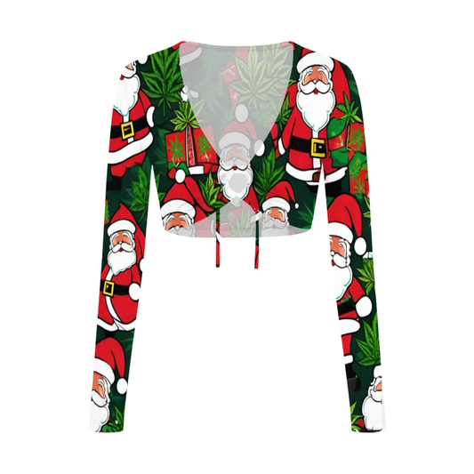 All-Over Print Women's Long Sleeve Crop Top