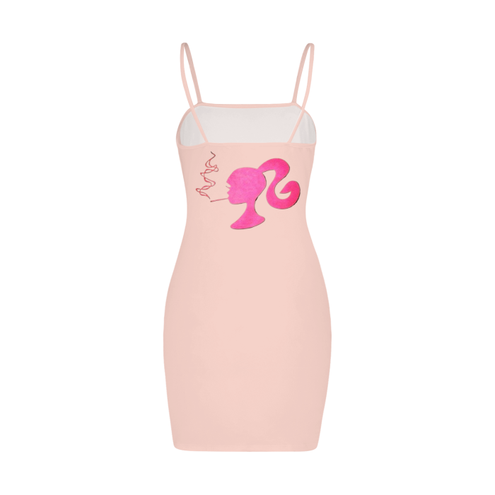 All-Over Print Split Slide Cami Bodycon Dress