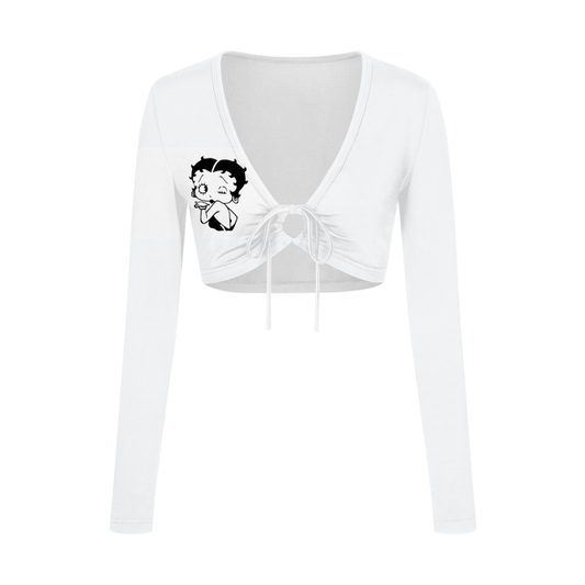 All-Over Print Women's Long Sleeve Crop Top