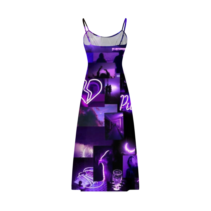 All-Over Print Women's Split Midi Cami Dress