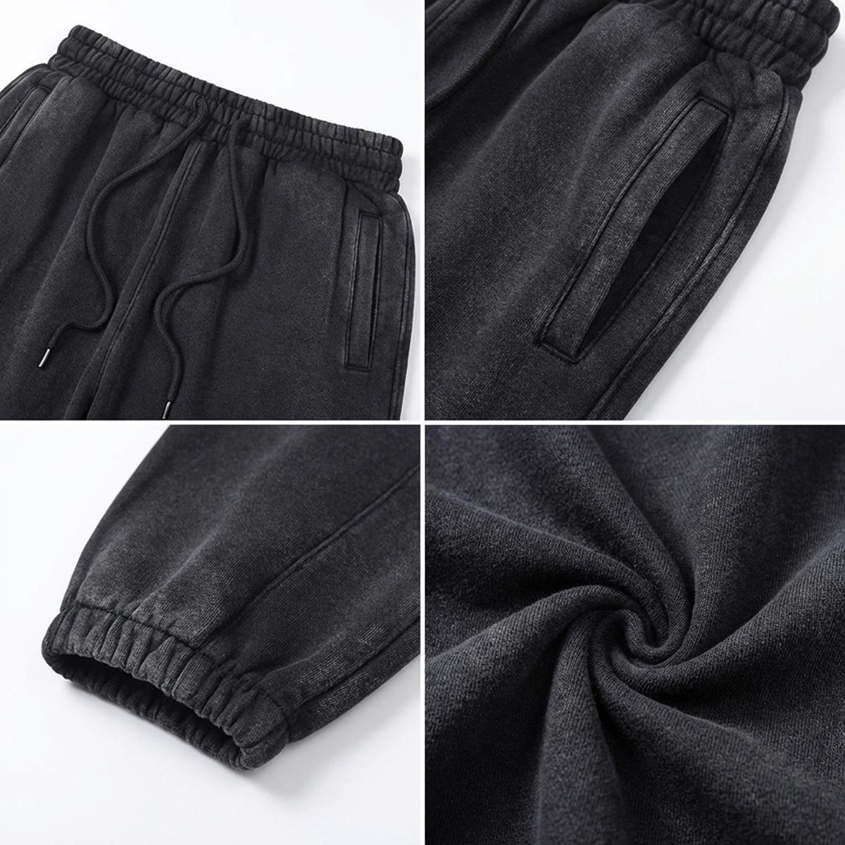 Heavyweight Fleece-Lined Washed Jogger Pants for Men|355GSM DTG