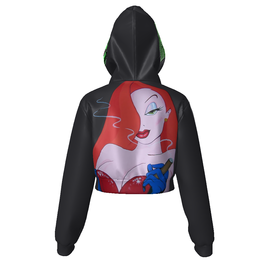 All-Over Print Women's Zip Up Crop Hoodie