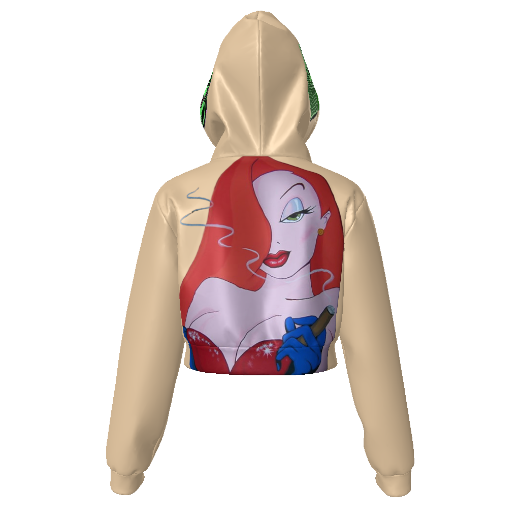 All-Over Print Women's Zip Up Crop Hoodie