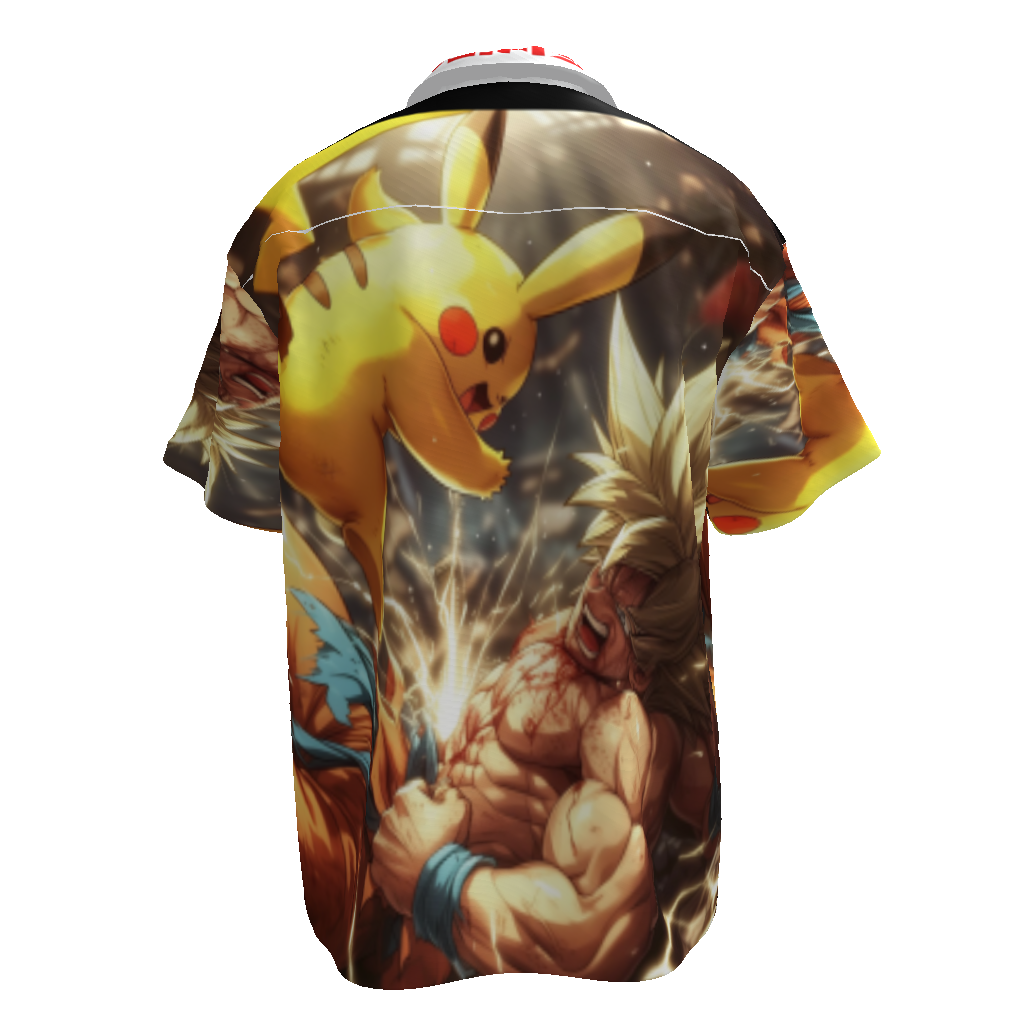 All-Over Print Men's Streetwear Lapel Collar Shirt