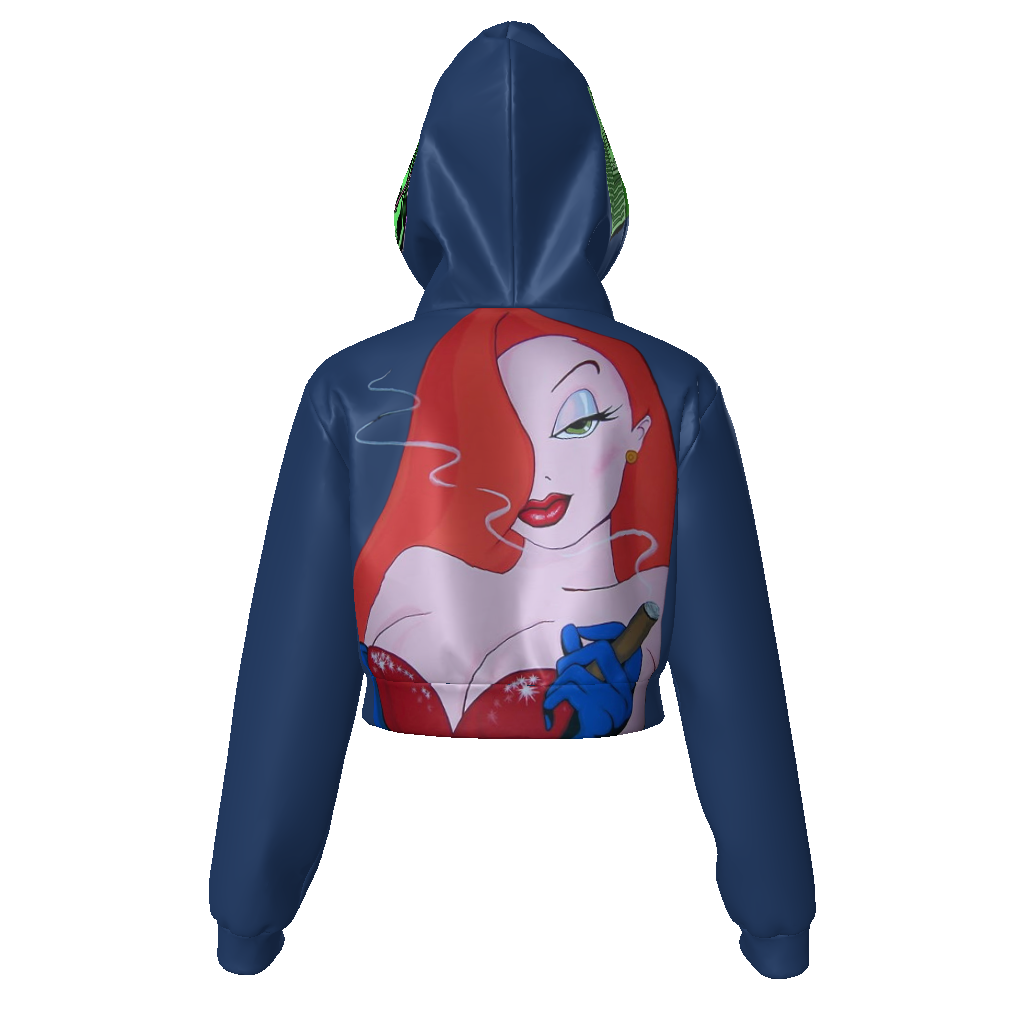 All-Over Print Women's Zip Up Crop Hoodie