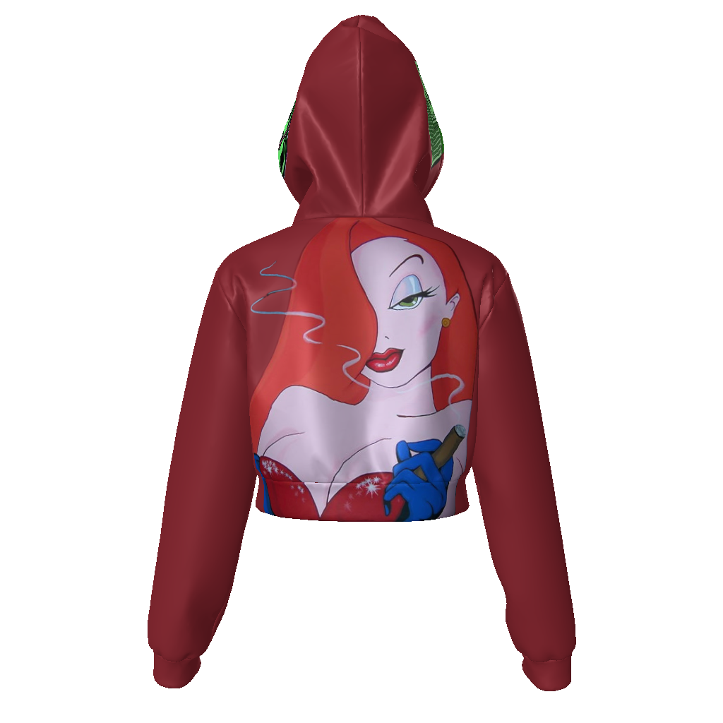 All-Over Print Women's Zip Up Crop Hoodie