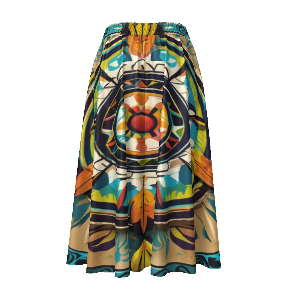 All-Over Print Women's Flared Midi Skirt