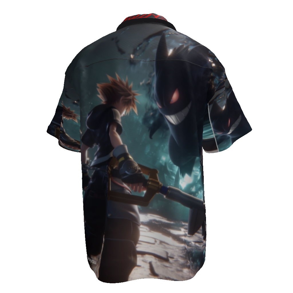 All-Over Print Men's Streetwear Lapel Collar Shirt