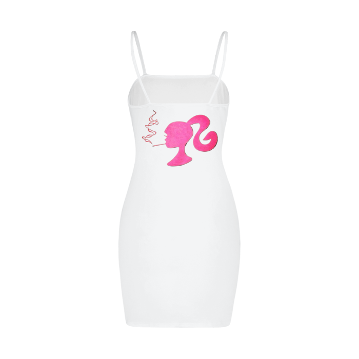 All-Over Print Split Slide Cami Bodycon Dress
