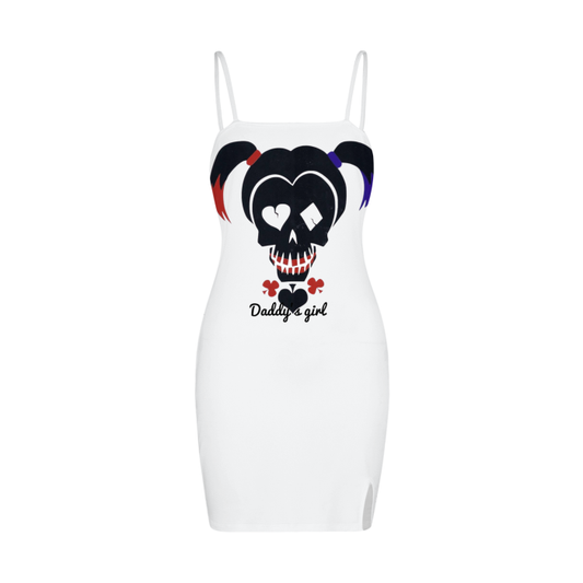 All-Over Print Split Slide Cami Bodycon Dress