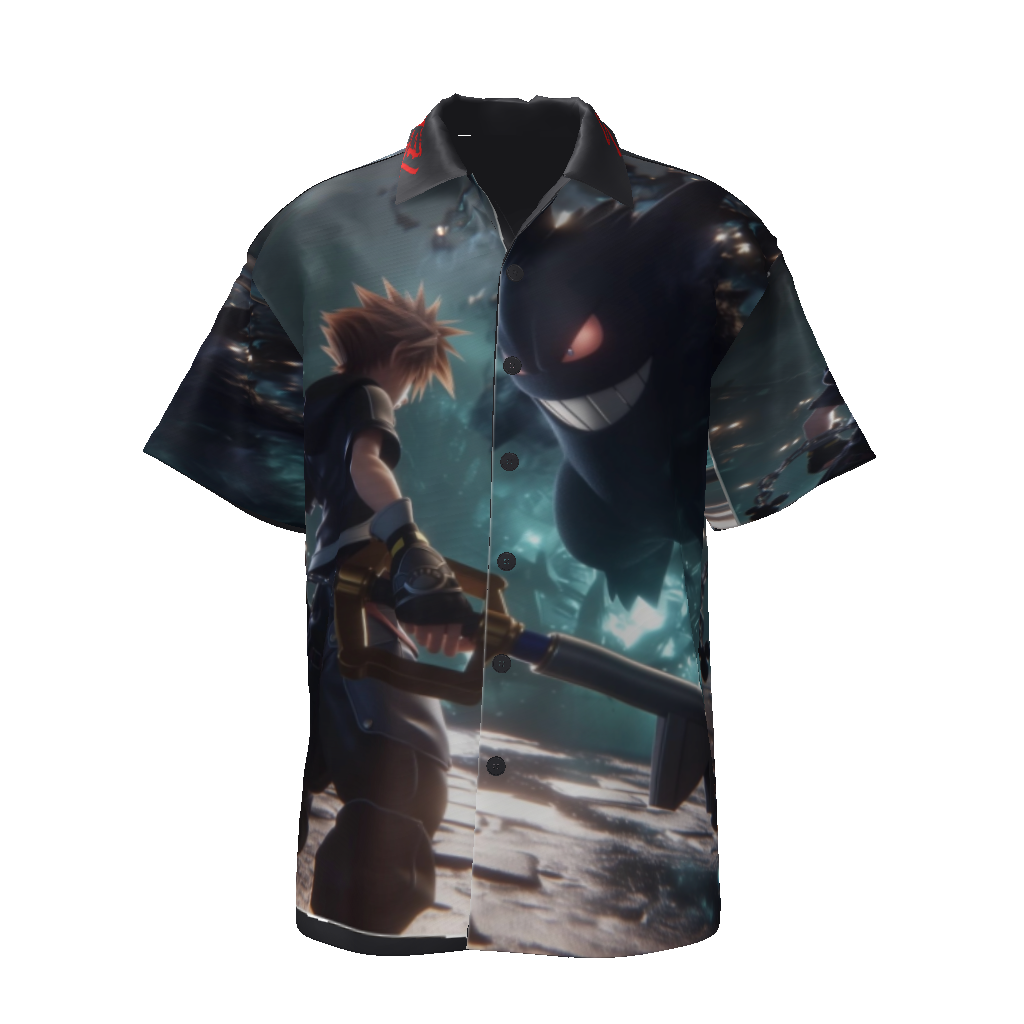 All-Over Print Men's Streetwear Lapel Collar Shirt