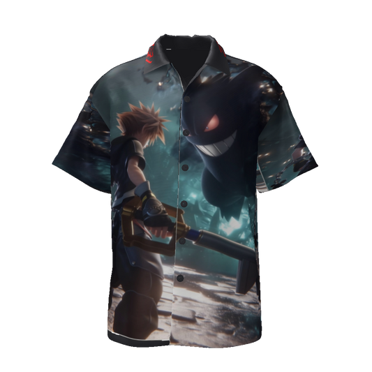 All-Over Print Men's Streetwear Lapel Collar Shirt