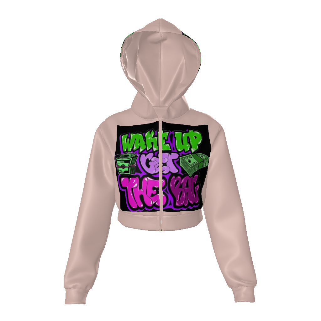 All-Over Print Women's Zip Up Crop Hoodie