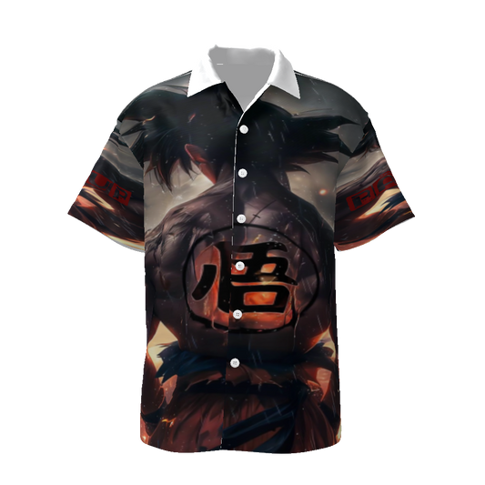 All-Over Print Men's Streetwear Lapel Collar Shirt