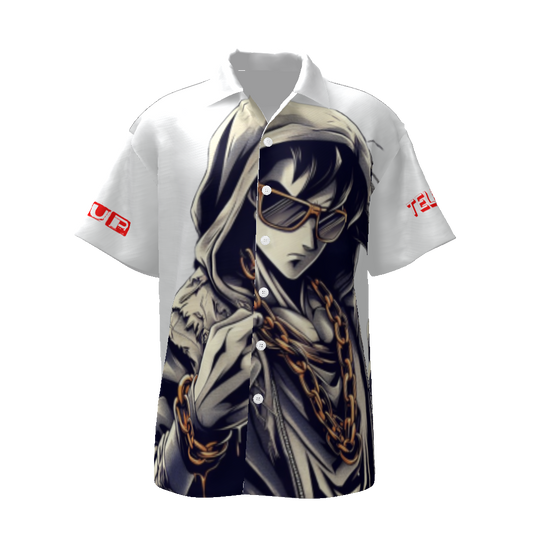 All-Over Print Men's Streetwear Lapel Collar Shirt