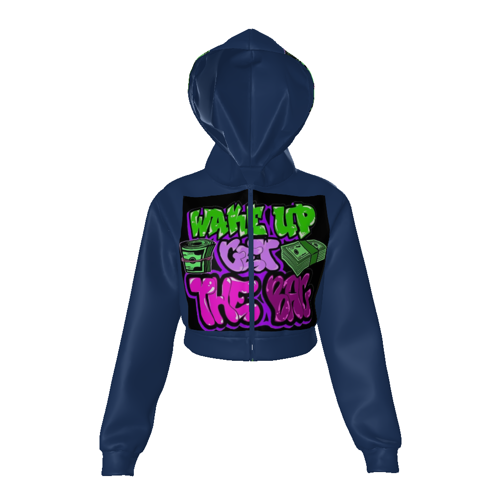 All-Over Print Women's Zip Up Crop Hoodie
