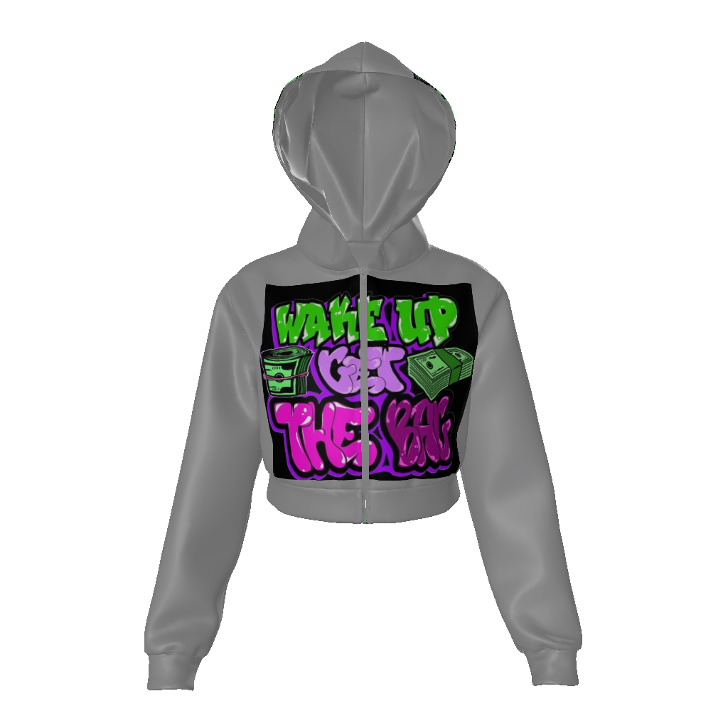 All-Over Print Women's Zip Up Crop Hoodie