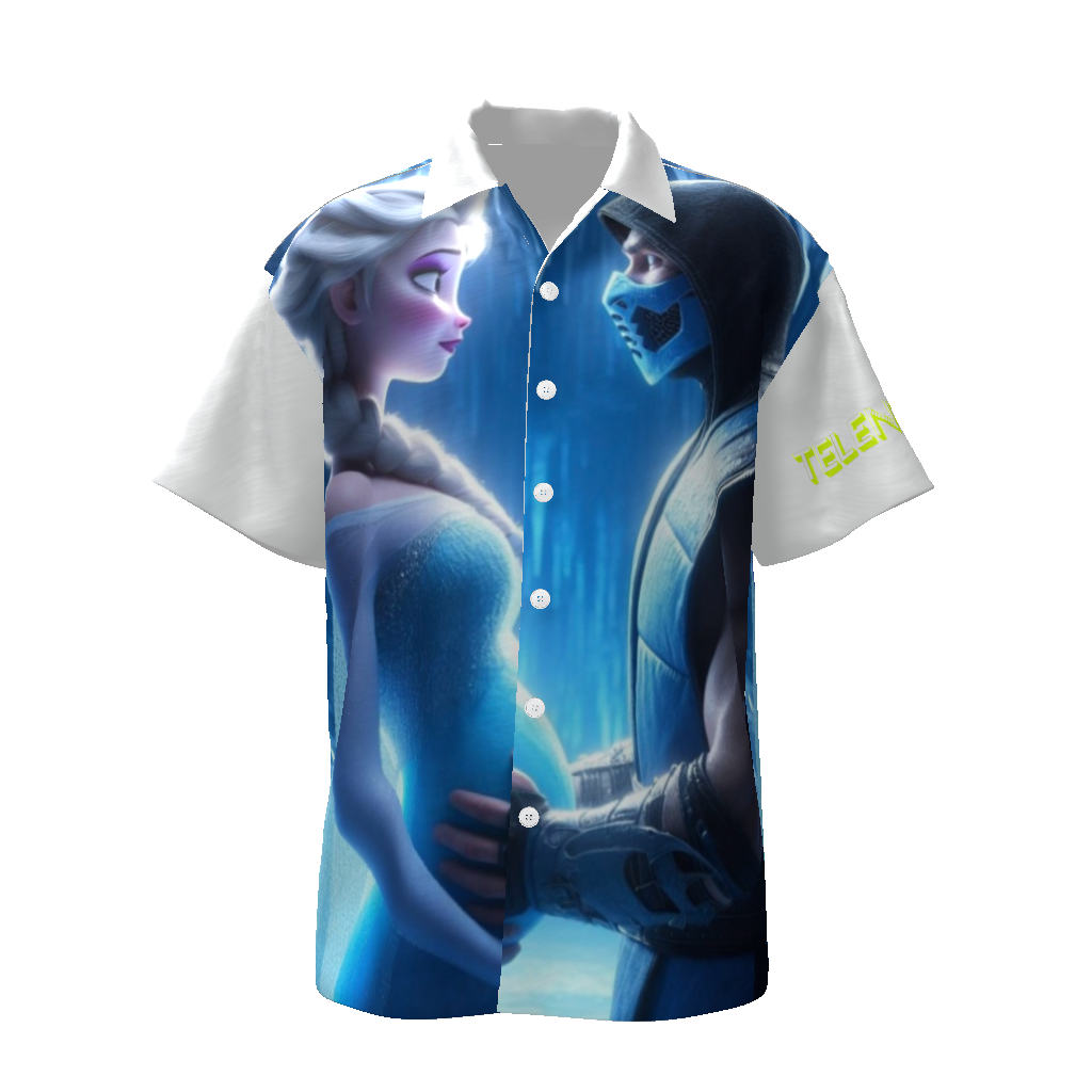 All-Over Print Men's Streetwear Lapel Collar Shirt