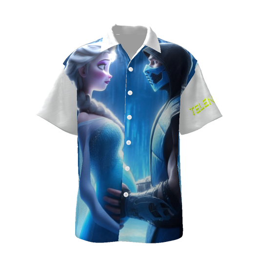 All-Over Print Men's Streetwear Lapel Collar Shirt