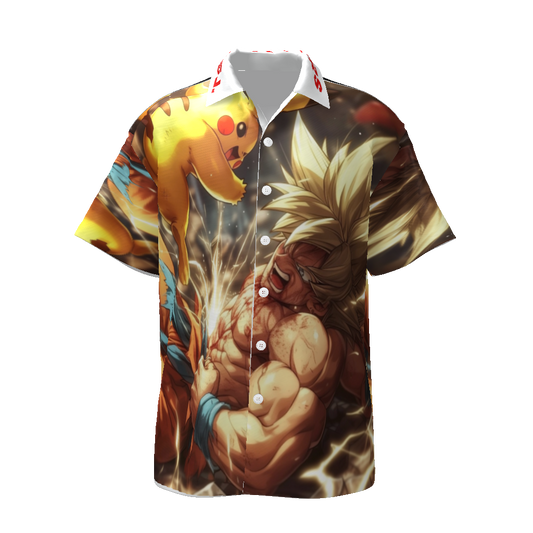 All-Over Print Men's Streetwear Lapel Collar Shirt