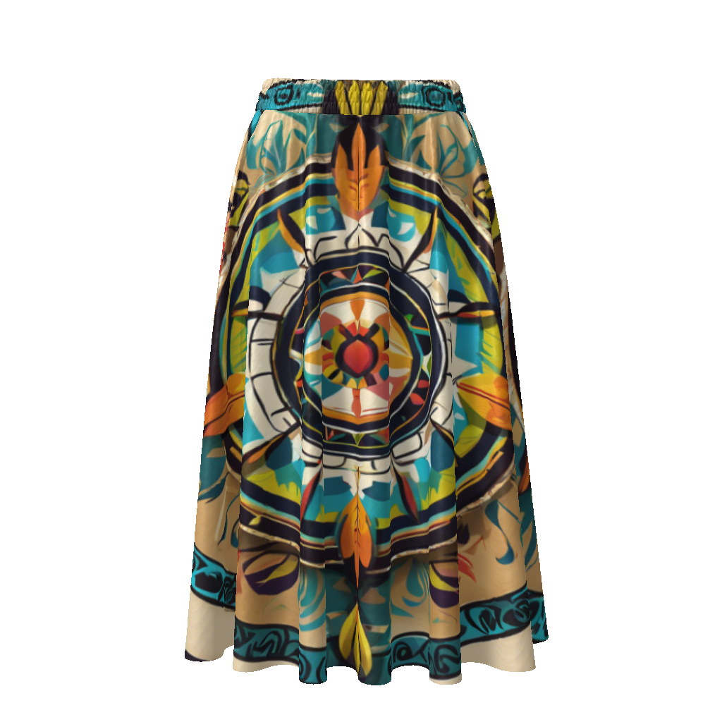 All-Over Print Women's Flared Midi Skirt