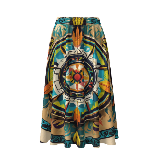 All-Over Print Women's Flared Midi Skirt
