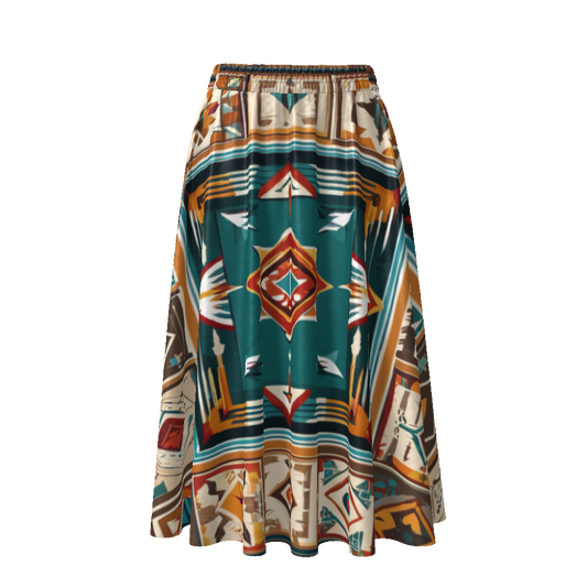 All-Over Print Women's Flared Midi Skirt