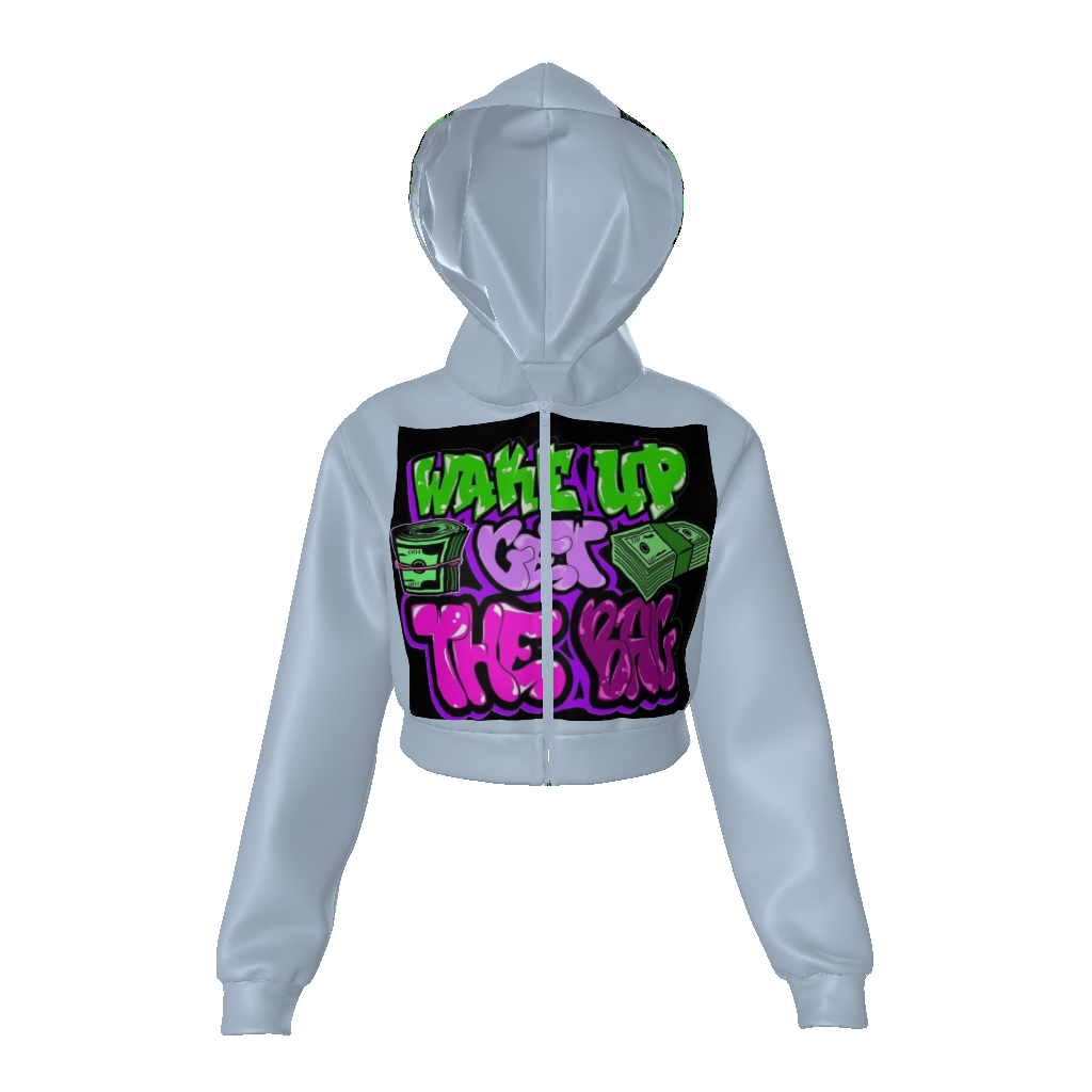 All-Over Print Women's Zip Up Crop Hoodie